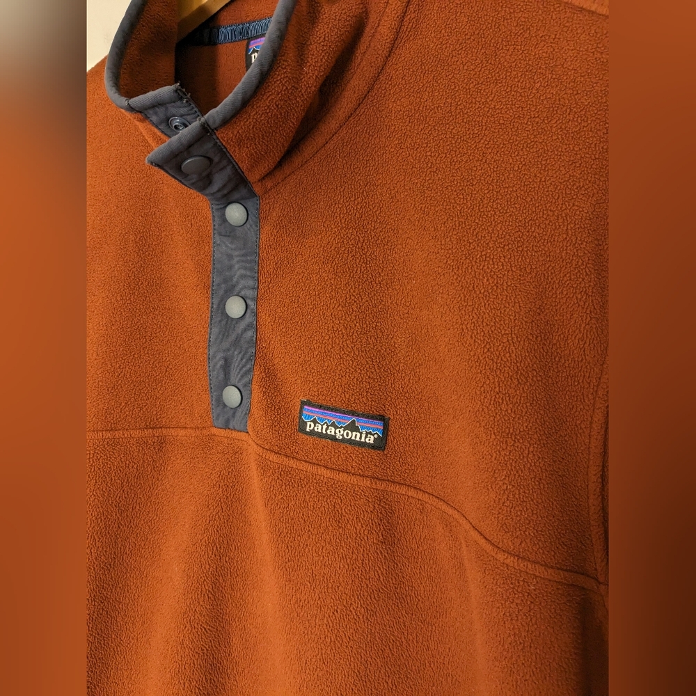 Patagonia Micro D 1/4 Snap-T Fleece Pullover Men’s Large Burnt Orange
